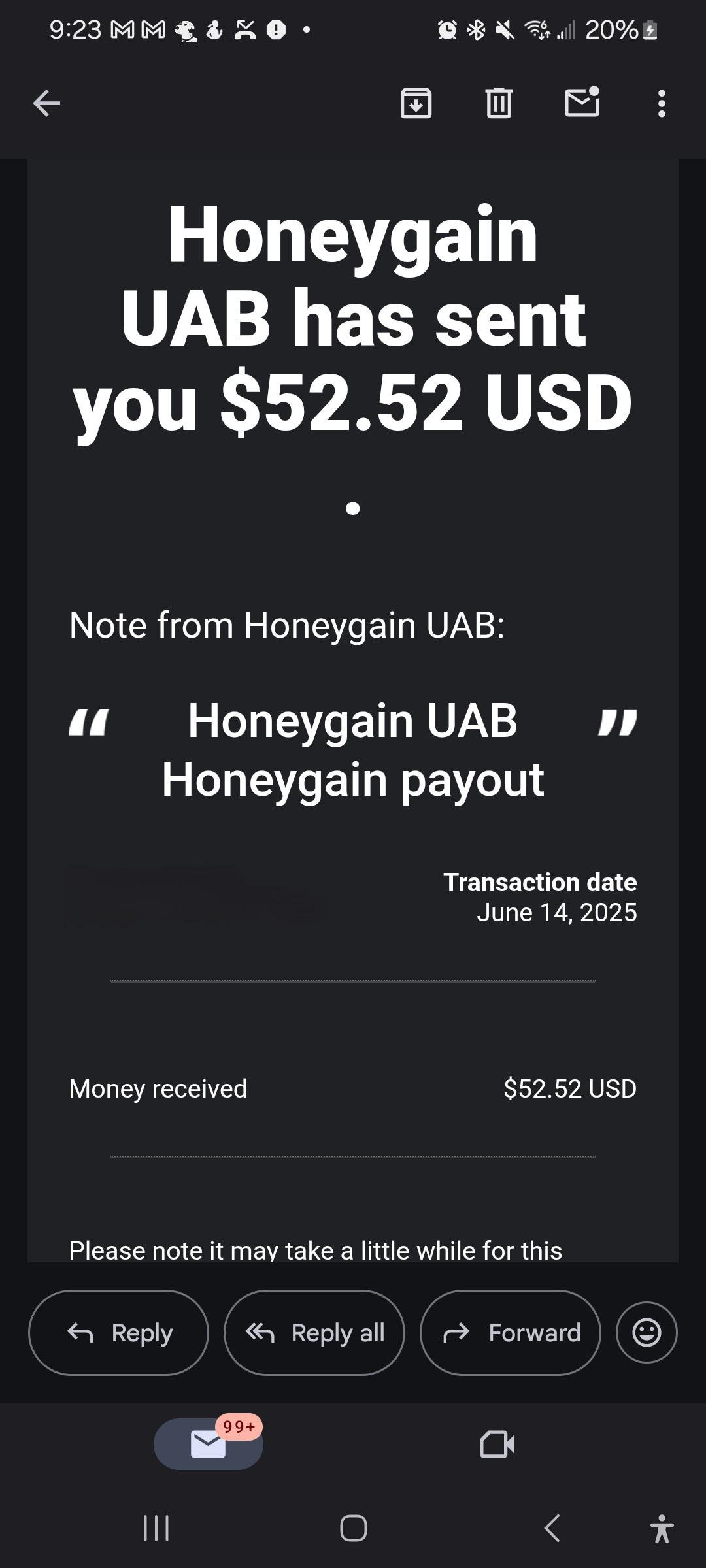 My payout from May 2025 (Transaction ID: HG-****-7892)