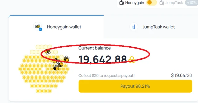 Honeygain Wallet Screenshot (July 2025)